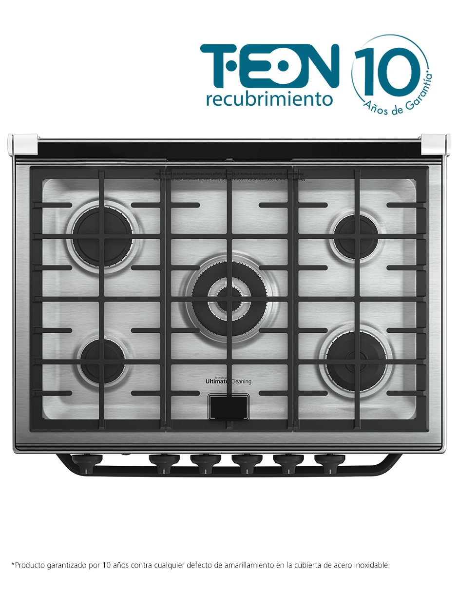Estufa empotrable a gas lp Mabe 79.20 cm XOC80800CBSCMPU8 de 5 quemadores