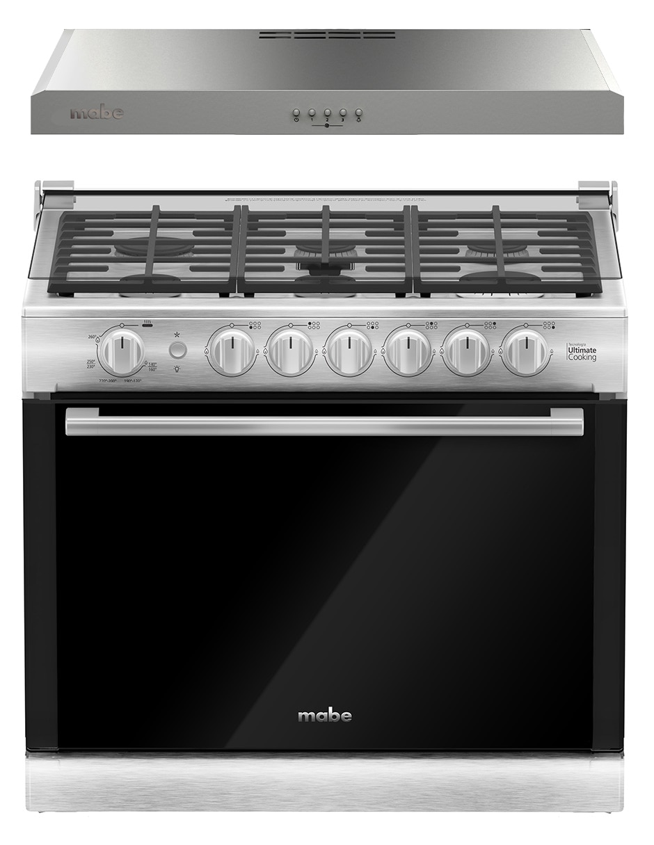 Combo estufa empotrable a gas lp 80 cm XOC80750CMPUV80 de 6 quemadores + campana 1