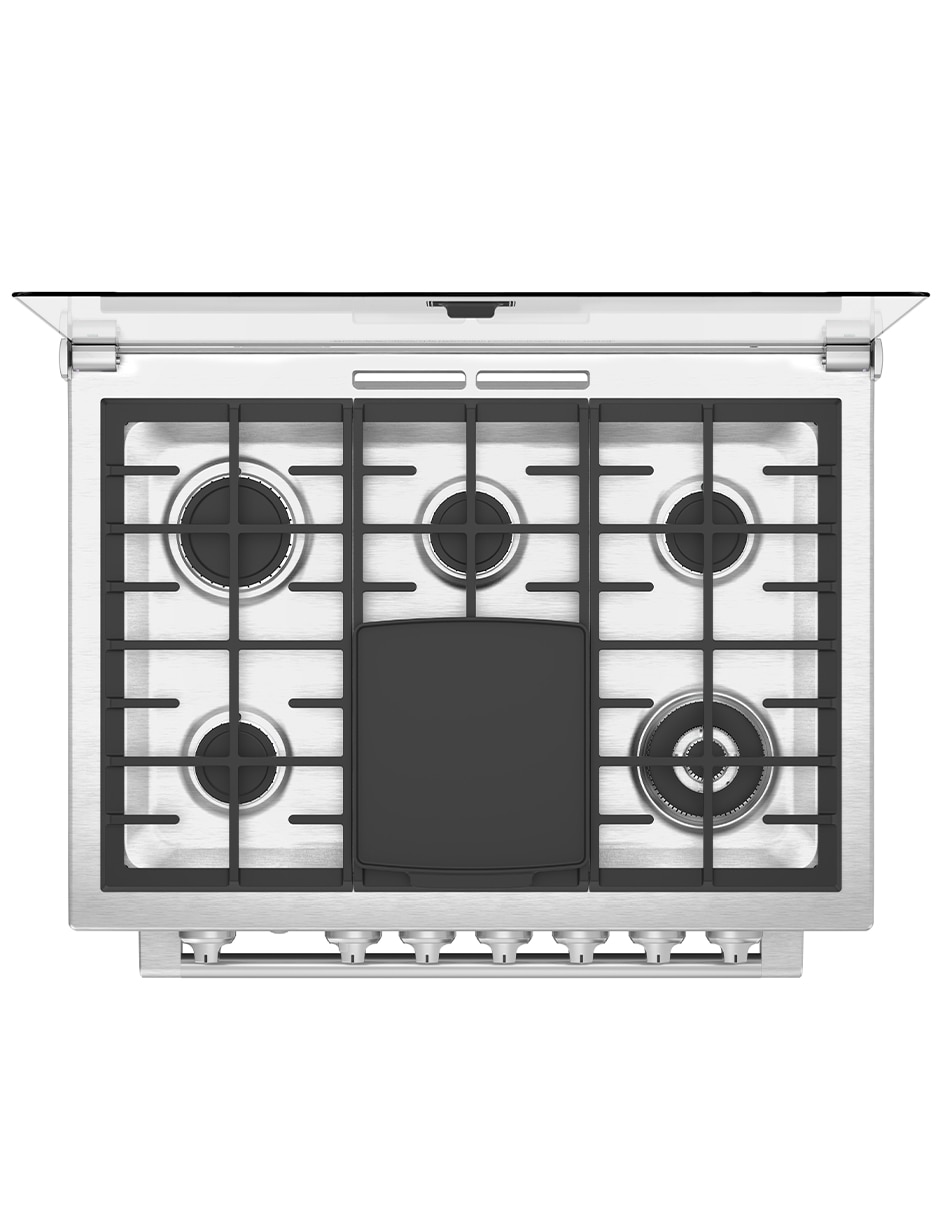 Combo estufa empotrable a gas lp 79.20 cm XOC80802CMPUV80 de 6 quemadores + campana 9