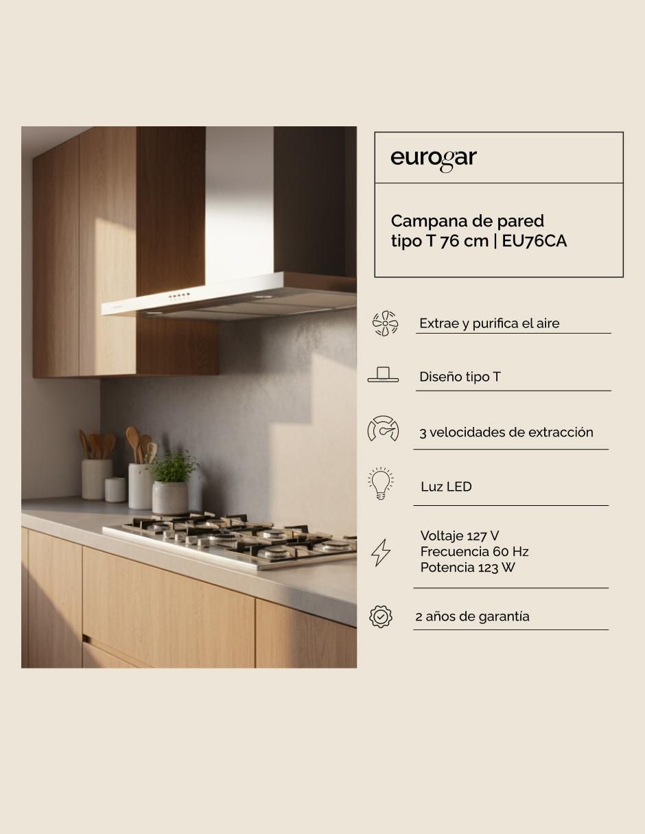 Campana de pared EU76CA de acero inoxidable 2