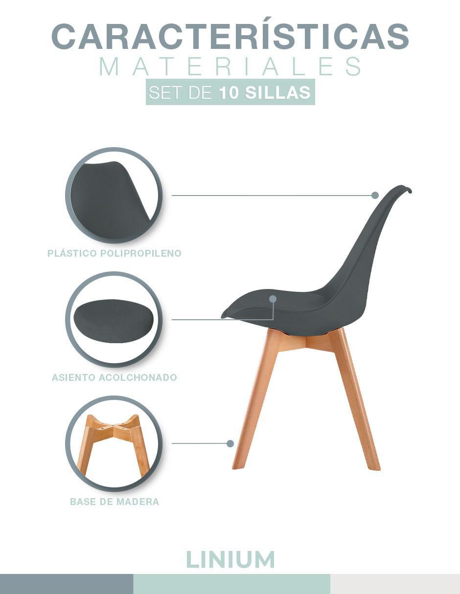 Set de sillas 10 piezas Tulip 3