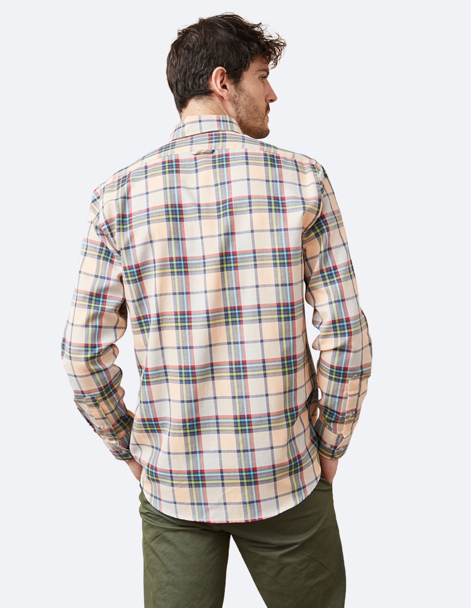 Camisa casual de algodón manga larga para hombre