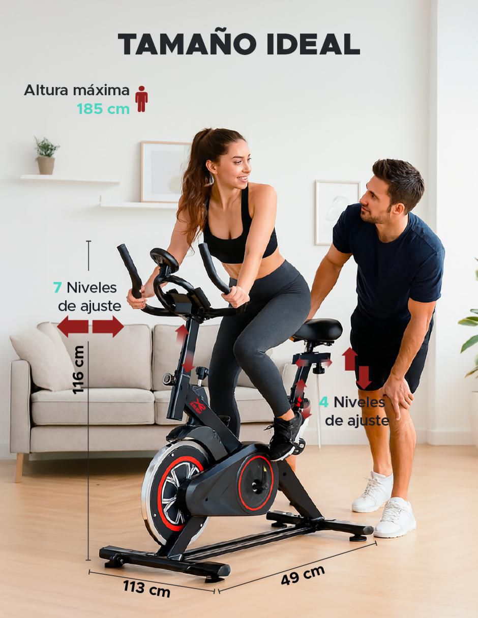 Bicicleta de spinning X-Rush modelo XR-BDSP de acero