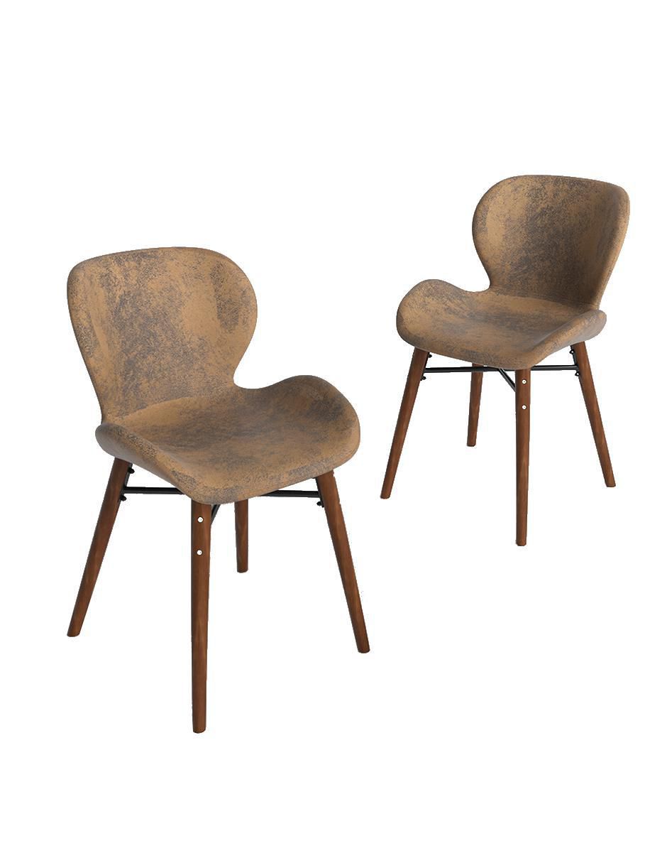 Juego de sillas 2 piezas Juli Suede Brown