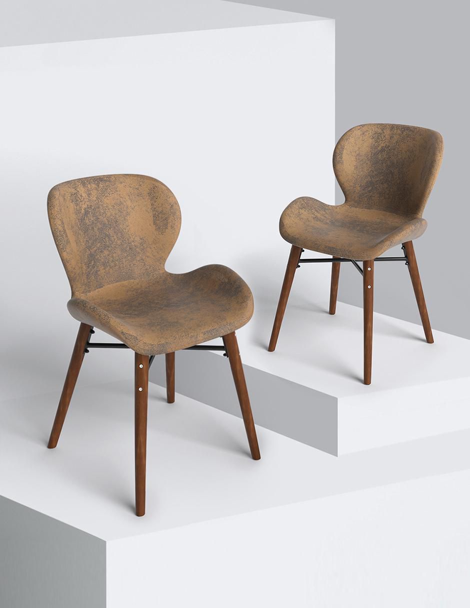 Juego de sillas 2 piezas Juli Suede Brown