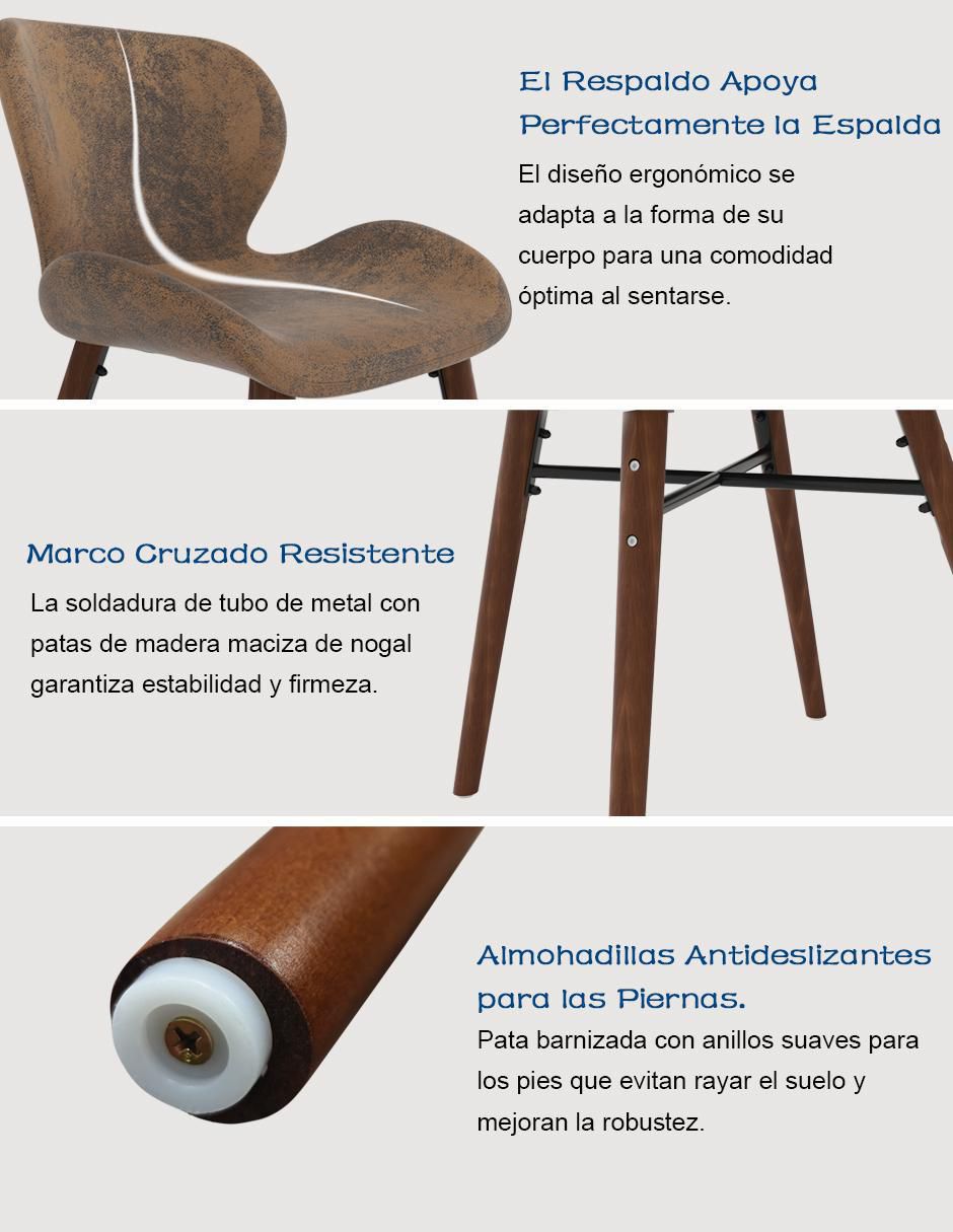 Juego de sillas 2 piezas Juli Suede Brown 7