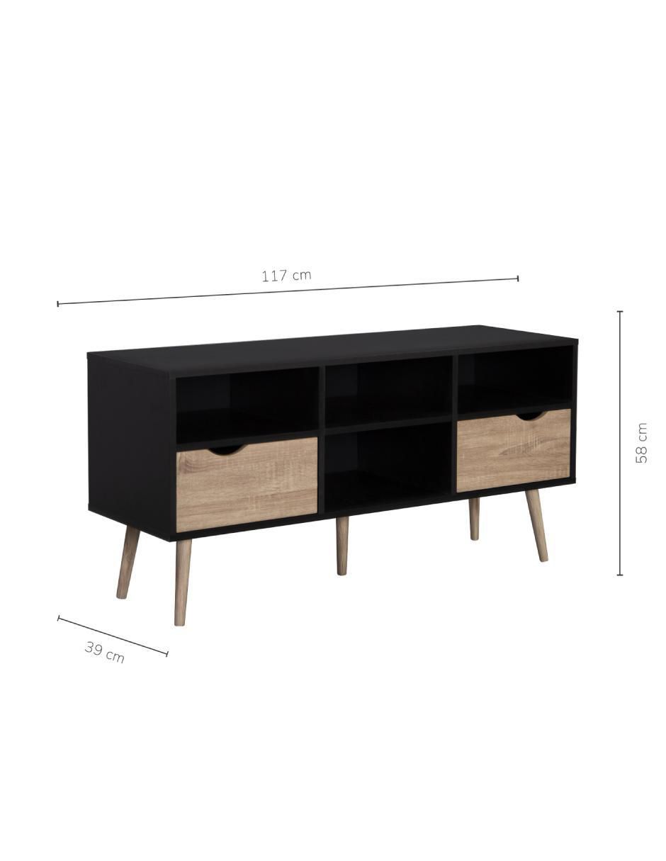 Mueble de tv nórdico black de mdf