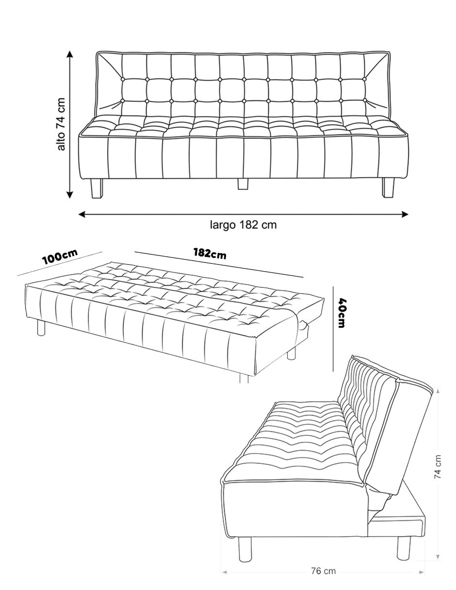 Sofá cama Milio Velvet M & E Muebles de velvet