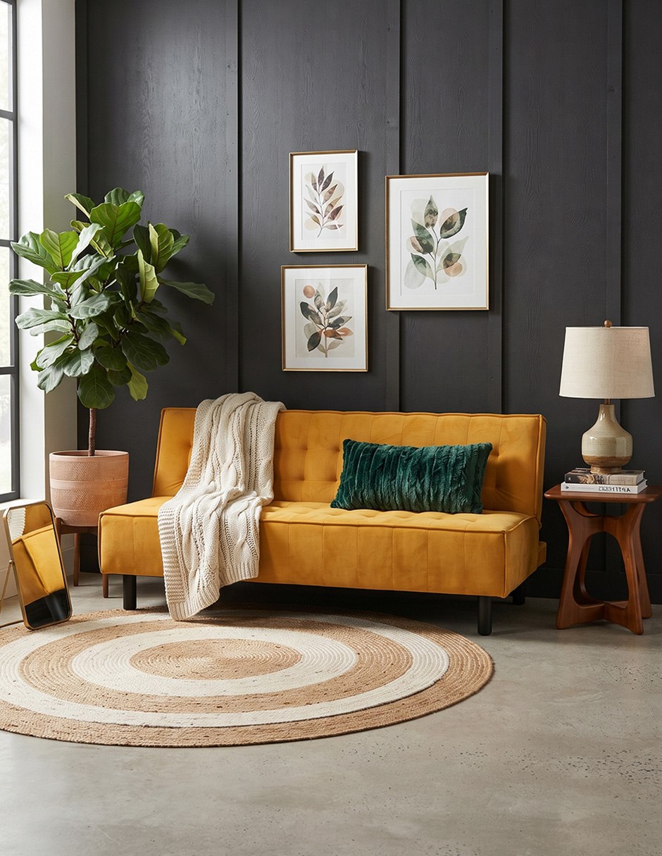 Sofá cama Milio Velvet M & E Muebles de velvet