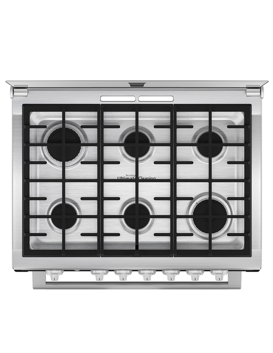 Combo estufa empotrable a gas lp 79.20 cm XOC80790CMPUV80 de 6 quemadores + campana 8