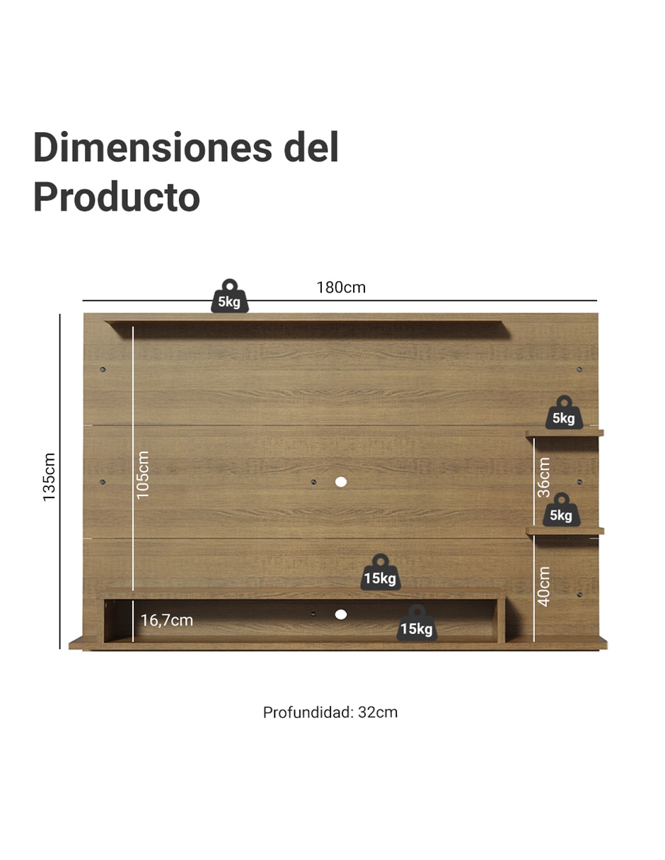Mueble flotante para TV armable Alfa de MDP 8