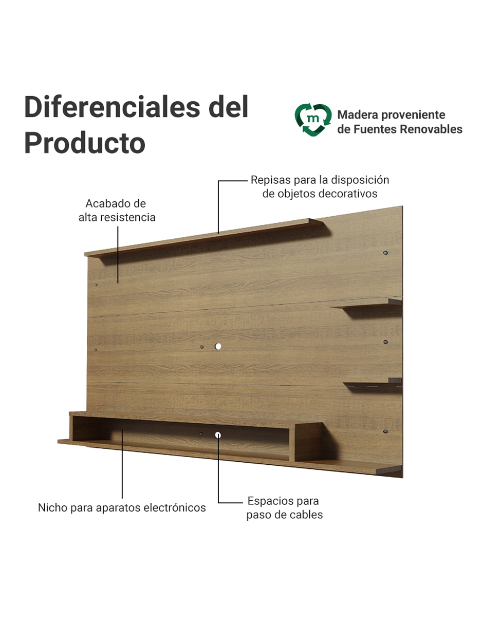 Mueble flotante para TV armable Alfa de MDP 5