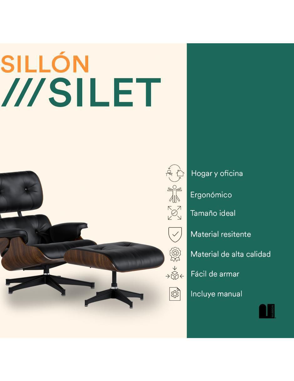 Juego de asiento con taburete de piel 2