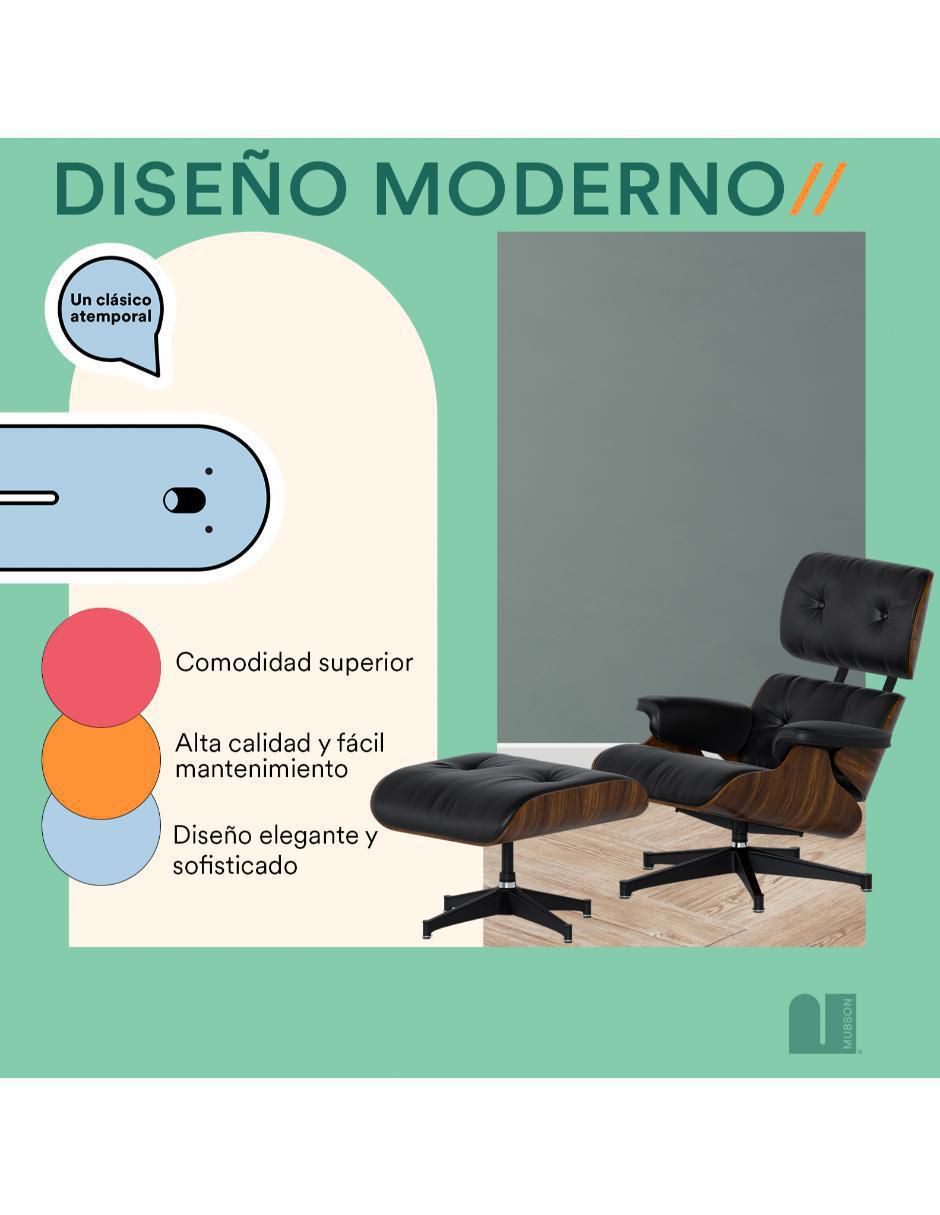 Juego de asiento con taburete de piel 4