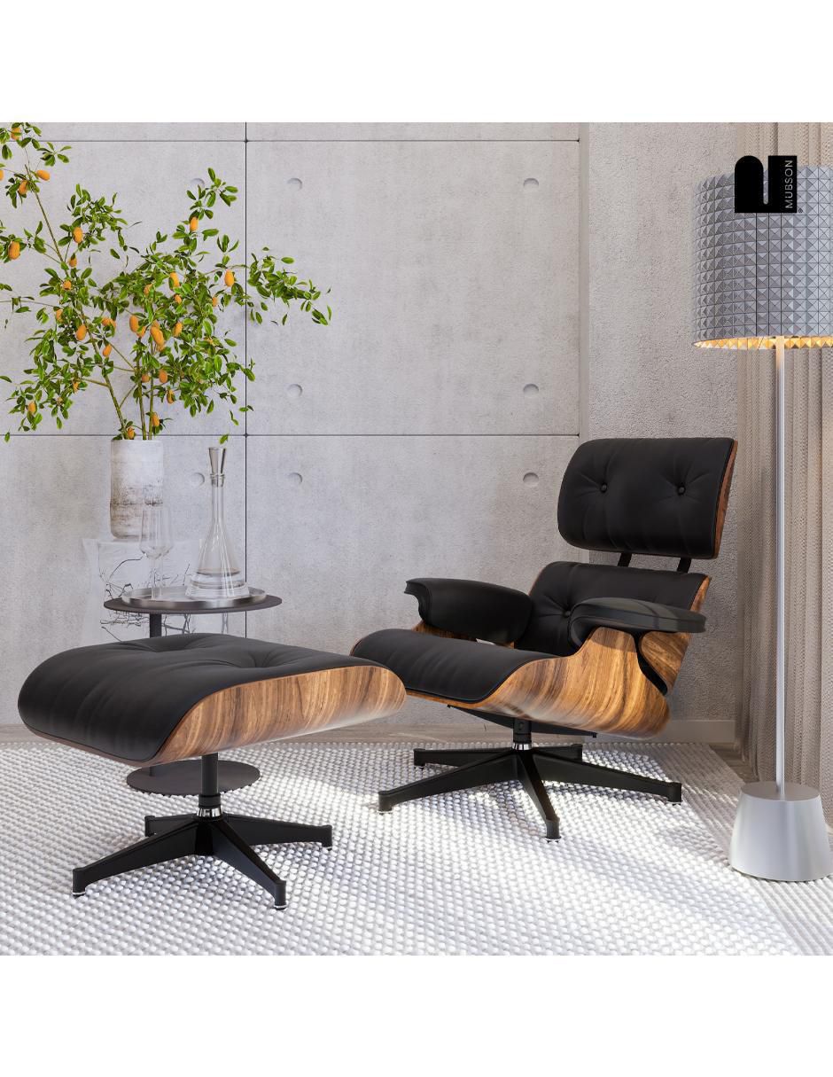 Juego de asiento con taburete de piel 5