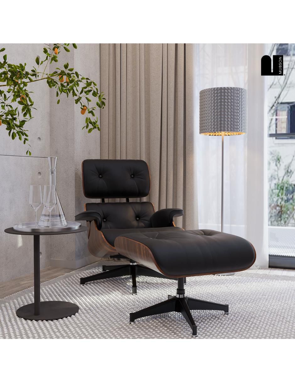 Juego de asiento con taburete de piel 6