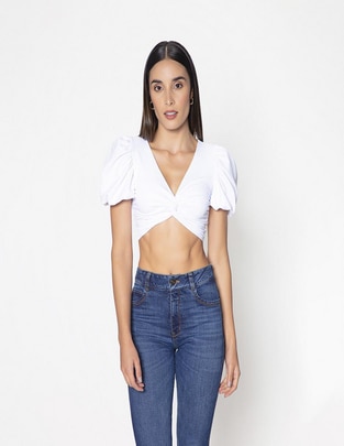 Blusa Studio F manga corta para mujer