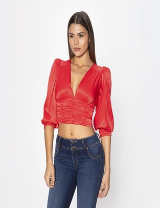Blusa Studio F manga 3/4 para mujer