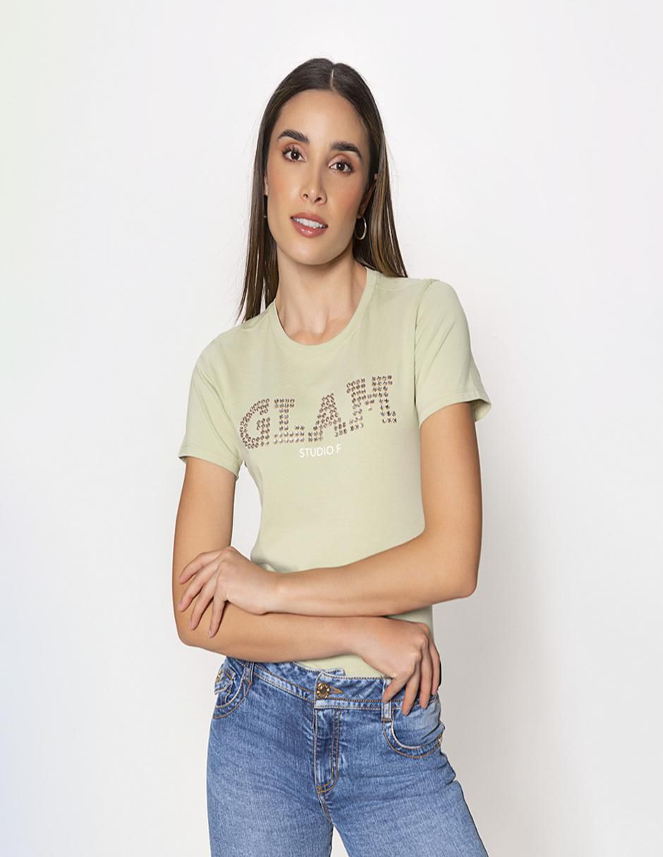 Playera manga corta cuello redondo para mujer Playera manga corta cuello redondo para mujer