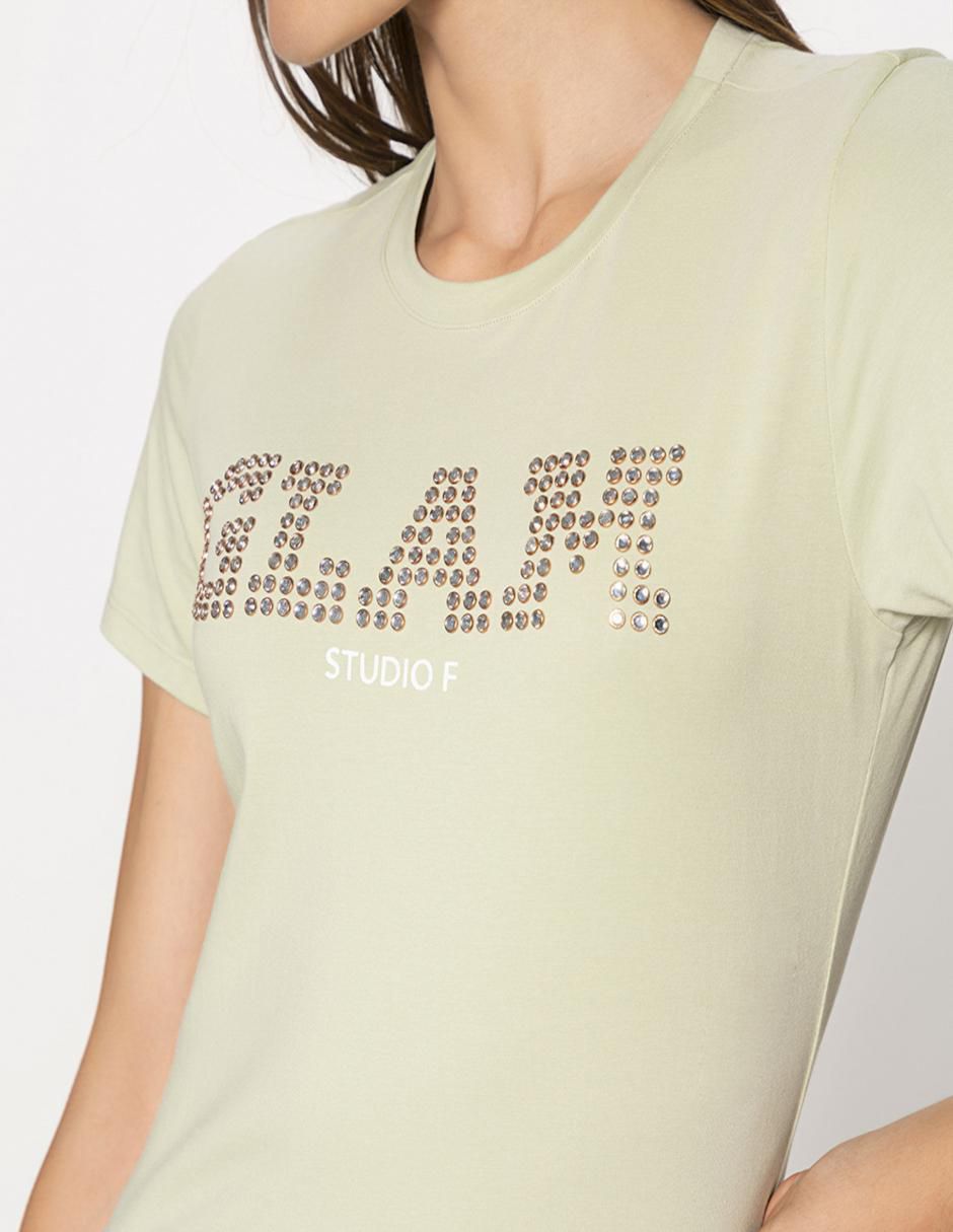 Playera manga corta cuello redondo para mujer 3