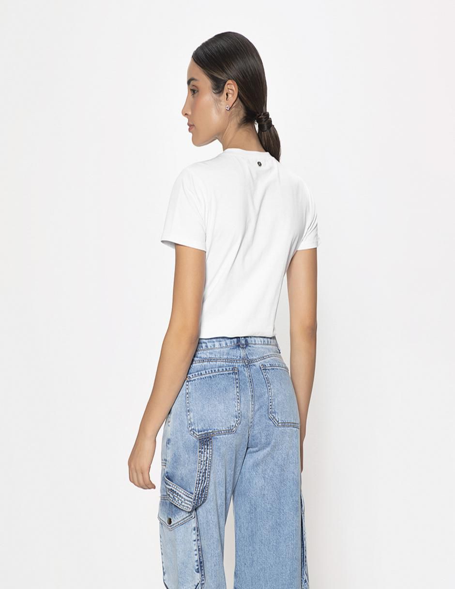 Playera manga corta Studio F cuello redondo para mujer