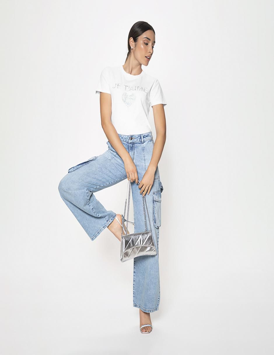 Playera manga corta Studio F cuello redondo para mujer