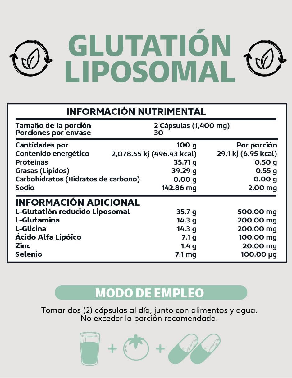 L-Glutation Liposomal de 60 cápsulas
