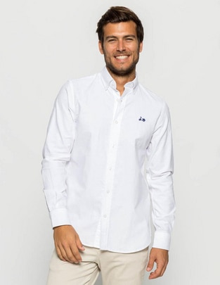 Camisa casual scotta de algodón manga larga para hombre