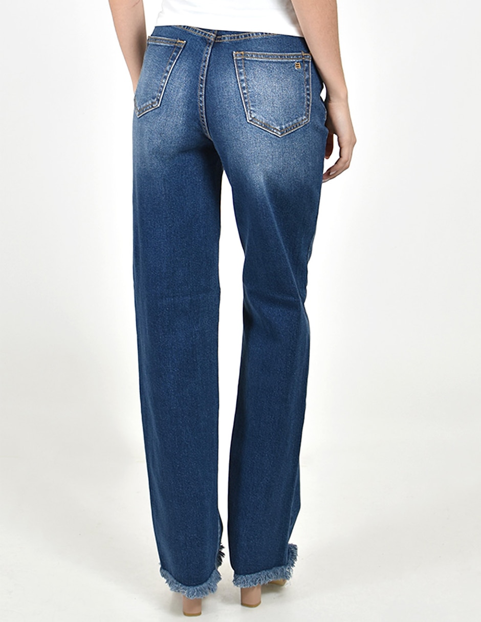 Jeans wide leg corte cintura para mujer 2