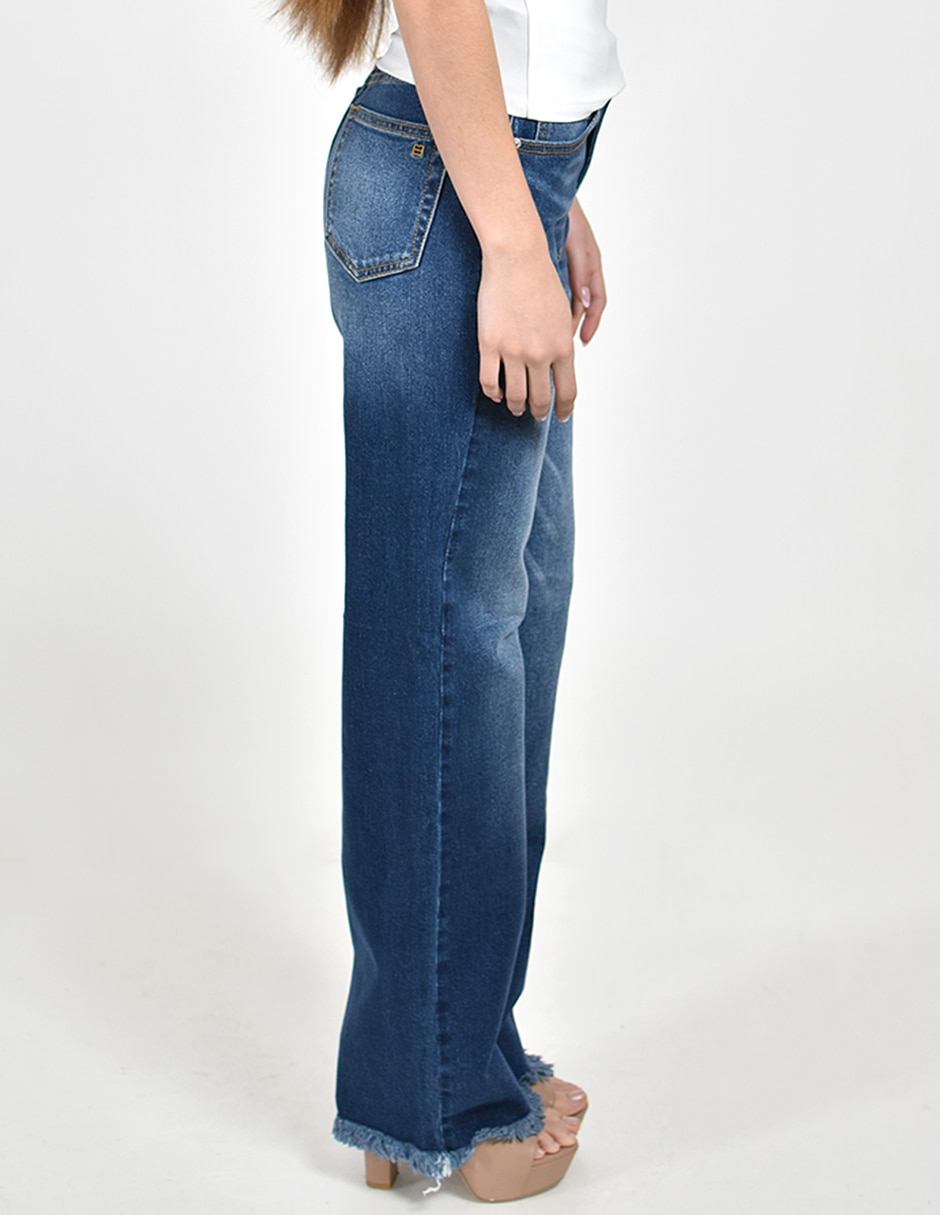 Jeans wide leg corte cintura para mujer 3
