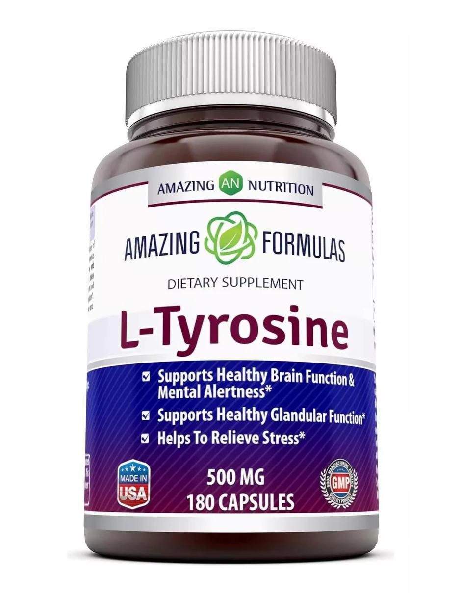 L-Tyrosine Amazing Nutrition con tirosina sabor natural de 180 Cápsulas 1