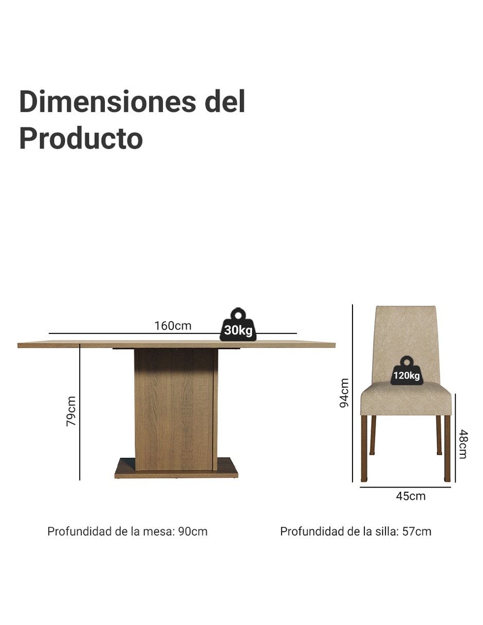 Comedor renata para 6 personas