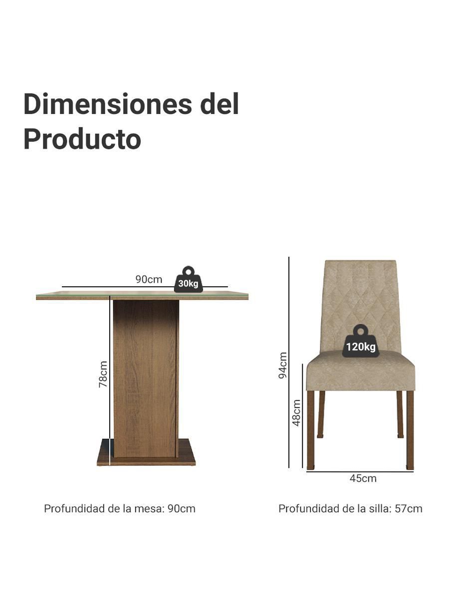 Comedor Anaju para 4 personas de cristal 22