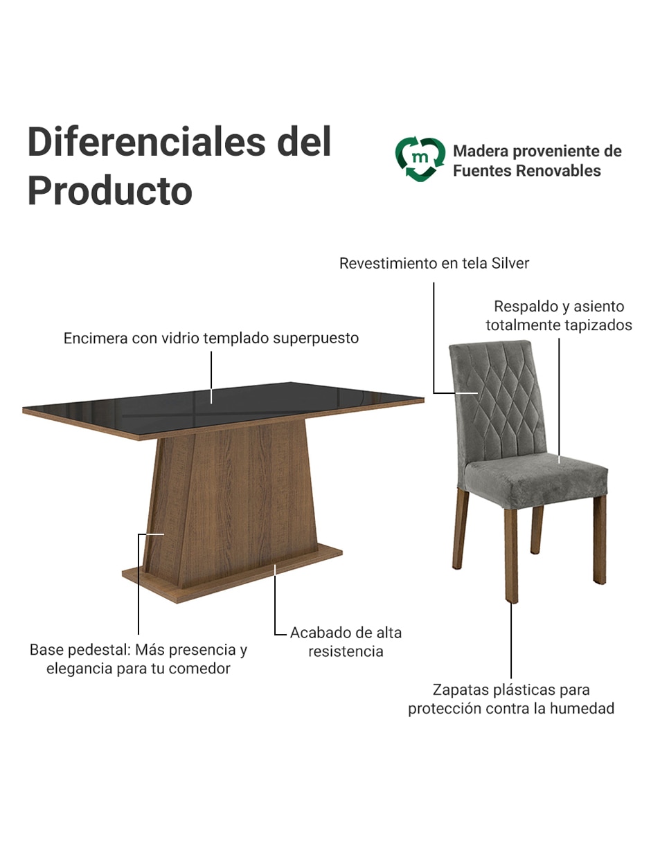 Comedor britney para 6 personas