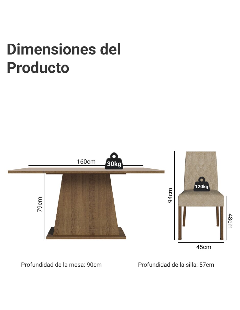 Comedor britney para 6 personas