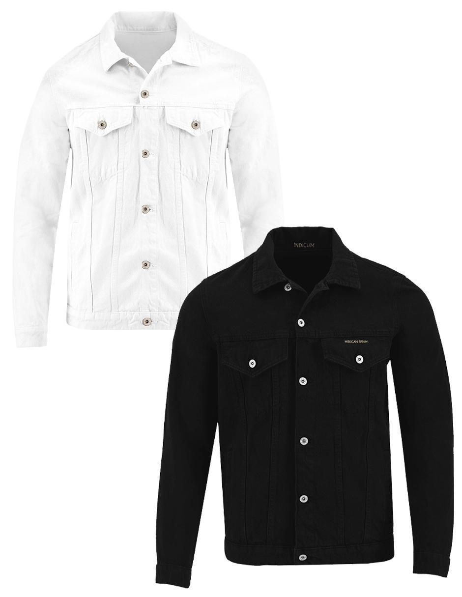 Set chamarra casual de mezclilla con bolsillos para hombre Set chamarra casual de mezclilla con bolsillos para hombre
