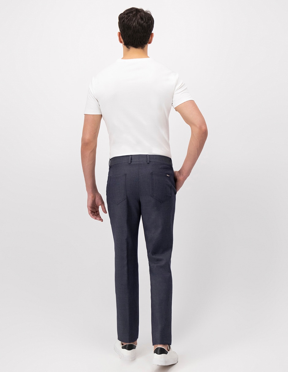 Pantalón de vestir slim de lana para hombre 4