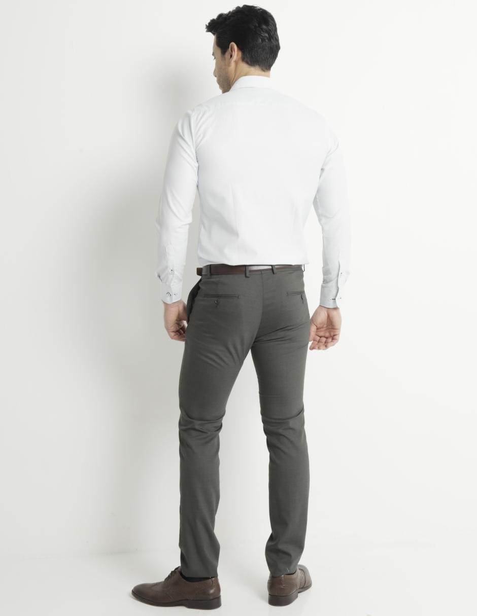 Pantalón de vestir slim de lana para hombre 5