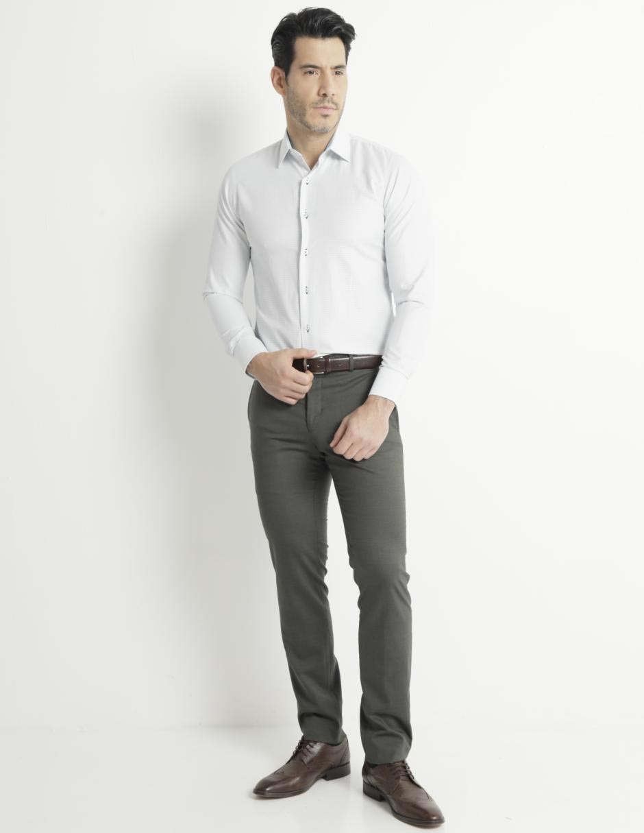 Pantalón de vestir slim de lana para hombre 6