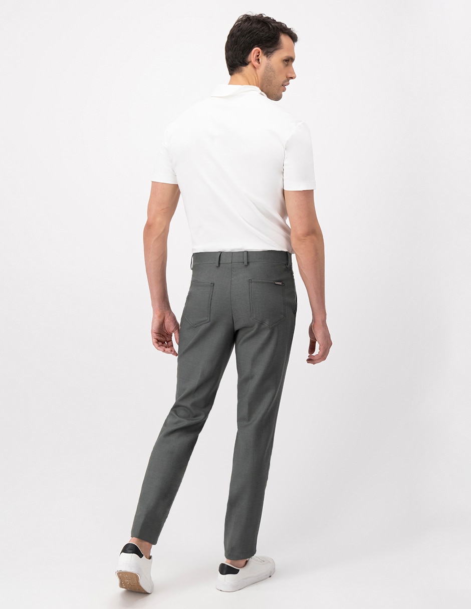 Pantalón de vestir casual slim de lana para hombre 5