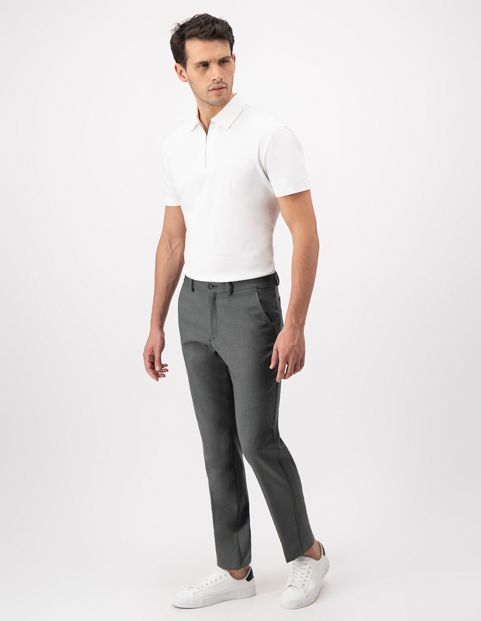 Pantalón de vestir casual slim de lana para hombre 6