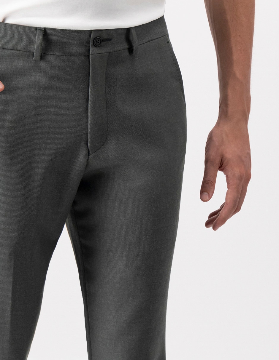Pantalón de vestir casual slim de lana para hombre 7