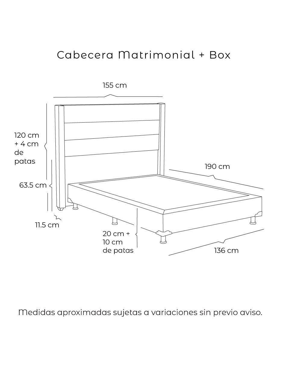 Cama lugo box de madera y tela 6
