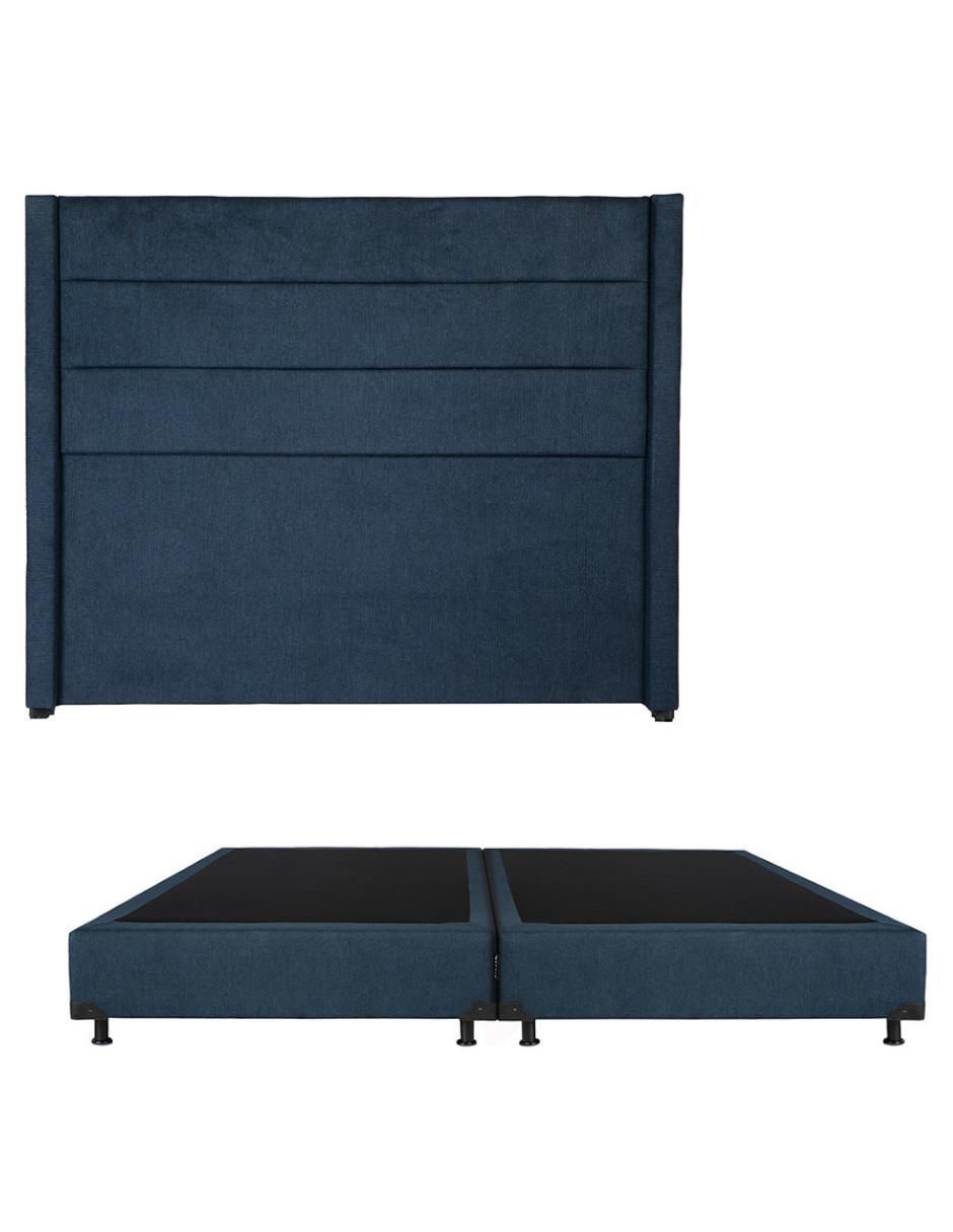 Cama lugo box de madera y tela