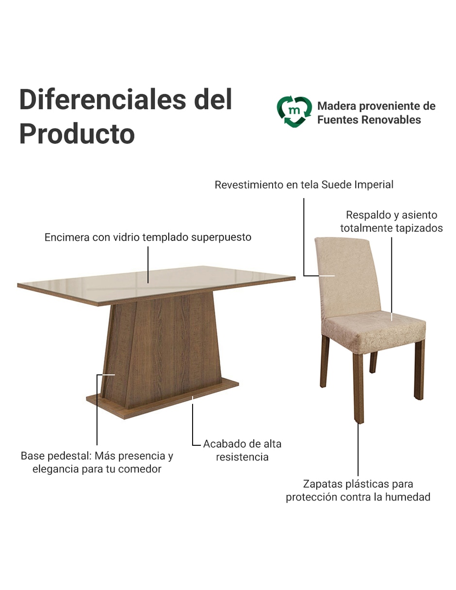 Comedor patricia para 6 personas