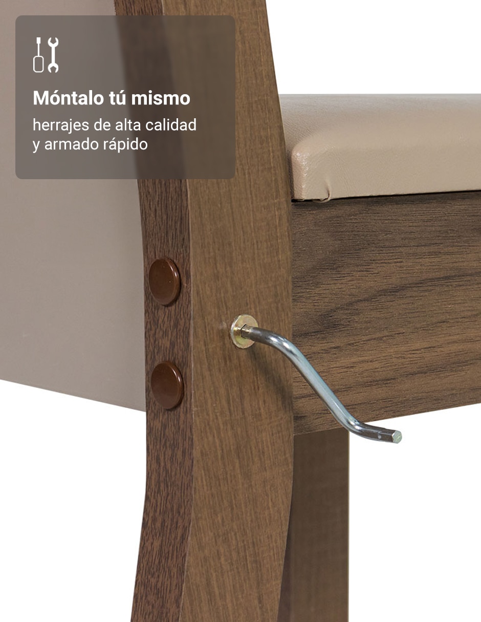Comedor para 4 personas de acero y madera