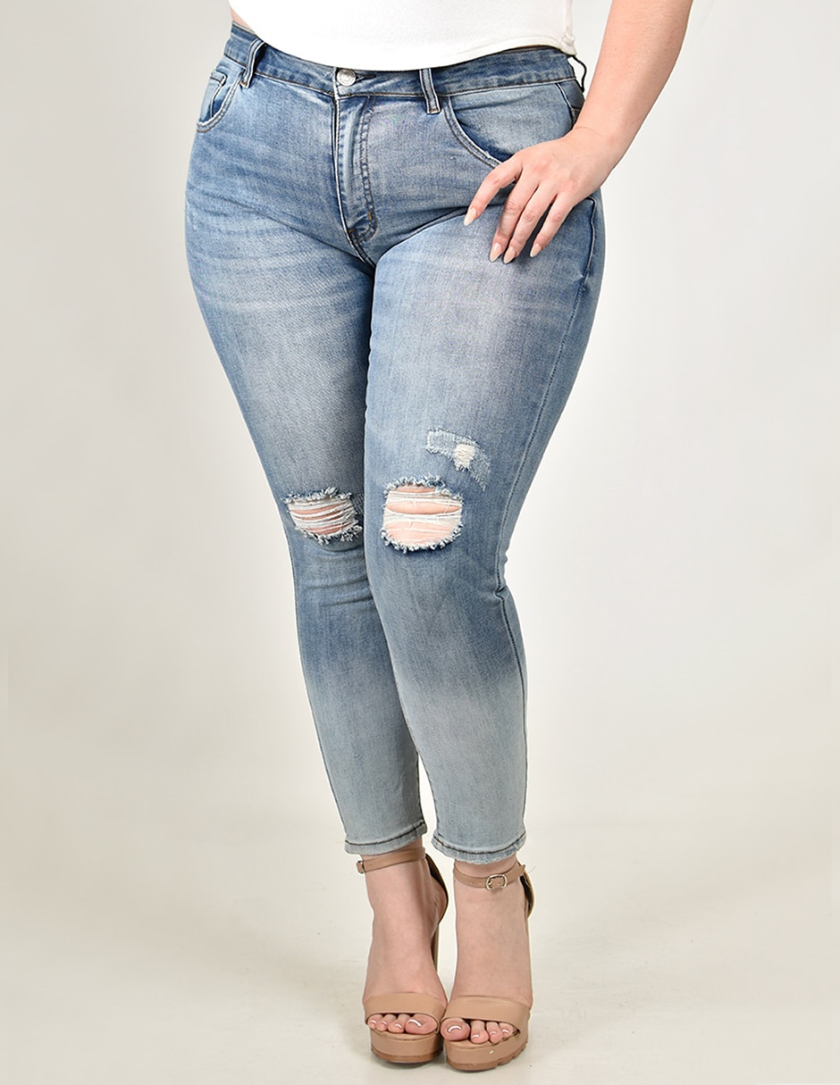 Jeans skinny corte media cintura para mujer Jeans skinny corte media cintura para mujer
