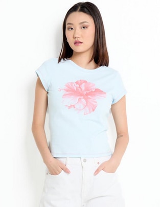 Playera manga corta cuello redondo para mujer 1