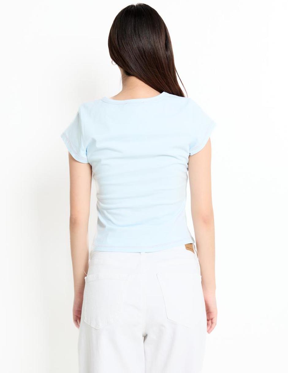 Playera manga corta cuello redondo para mujer 5