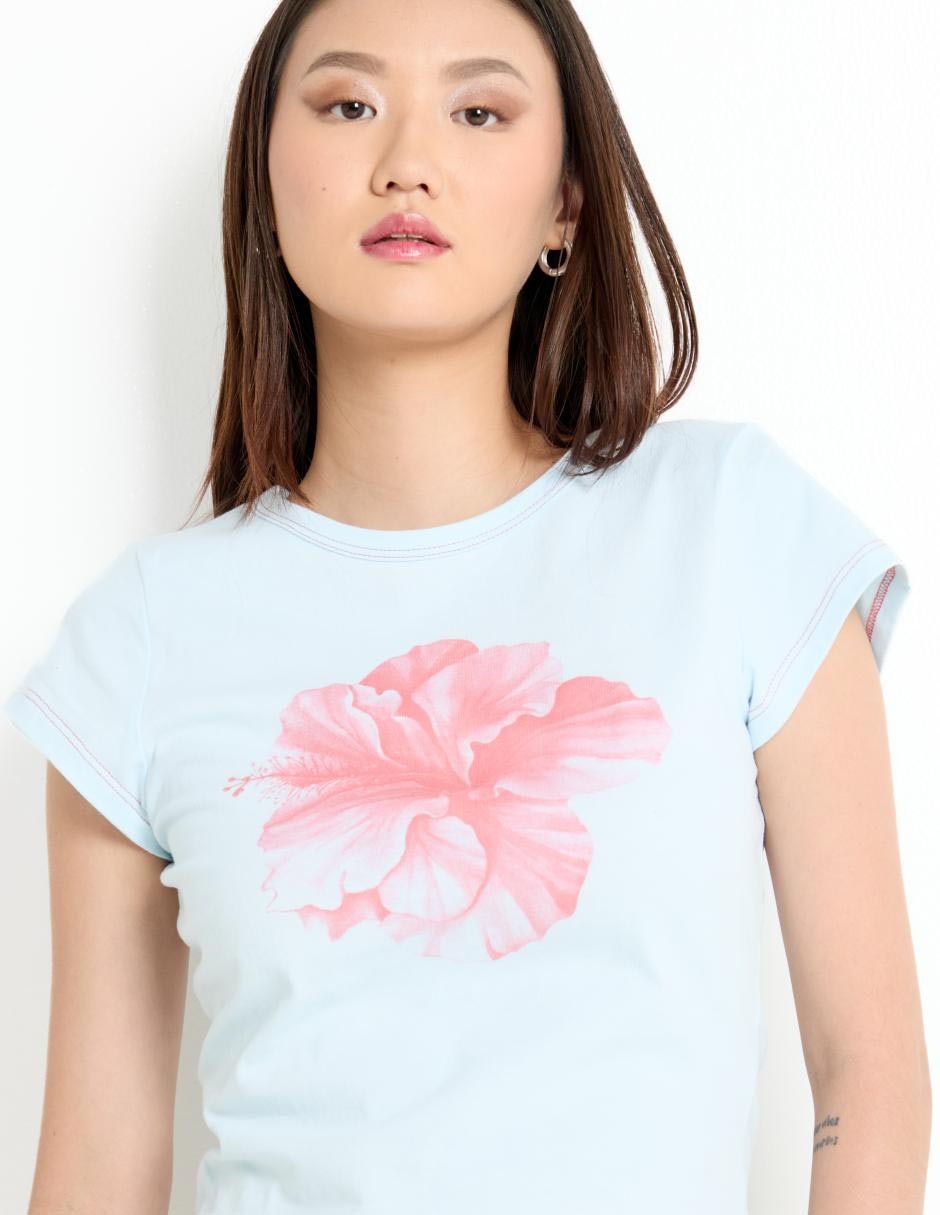 Playera manga corta cuello redondo para mujer 7